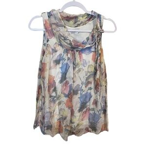 Luisa Ricci - Silk Tie Front Sleeveless Blouse - S